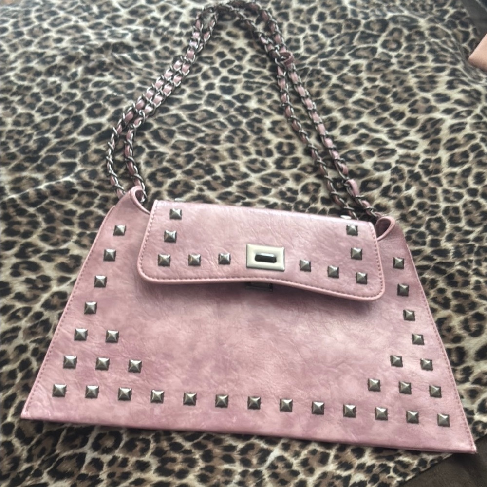 Pink Studded Women's Bag